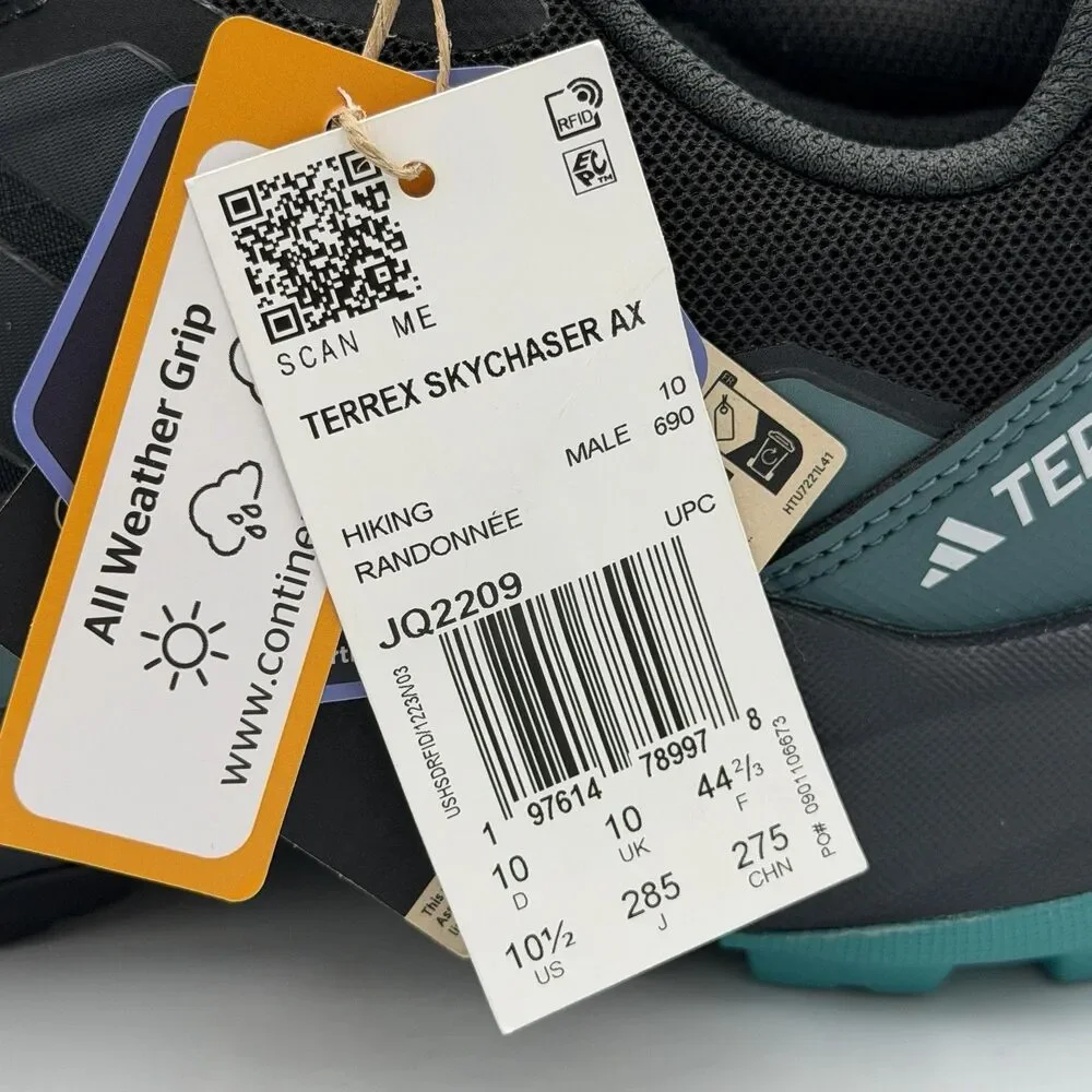 ADIDAS Terrex Skychaser AX5 Gore-tex Hiking Shoes Mens 10.5 Blue Green JQ2209